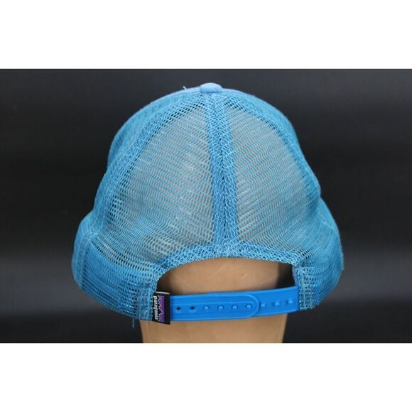 Patagonia Fitz Roy Trout Trucker Hat blue mesh snap back baseball cap - Picture 5 of 7